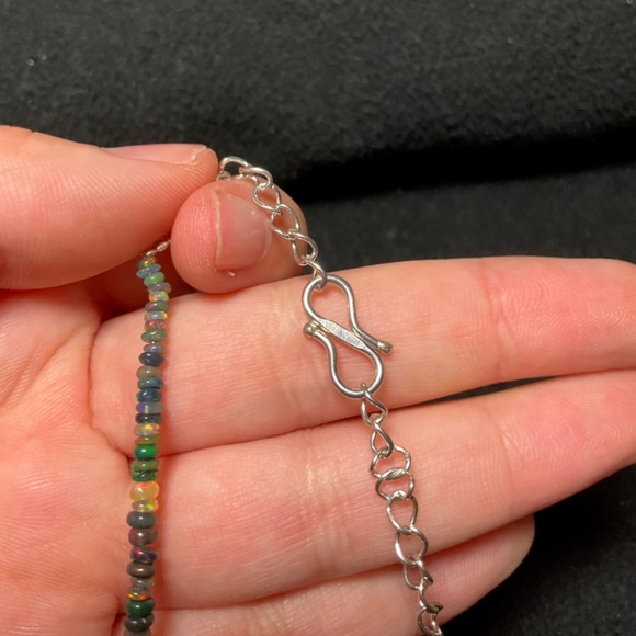 Natural Ethiopian Opal Multicolor Black Welo Opal Bead Gemstone Necklace - Picture 5 of 8